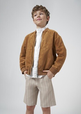 Nukutavake 6279 Boy's Natural Stripe Bermuda Shorts/