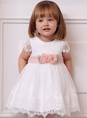 Abel & Lula 5011 Baby Girl’s Guipure Lace Embroidered Dress