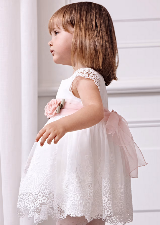 Abel & Lula 5011 Baby Girl’s Guipure Lace Embroidered Dress