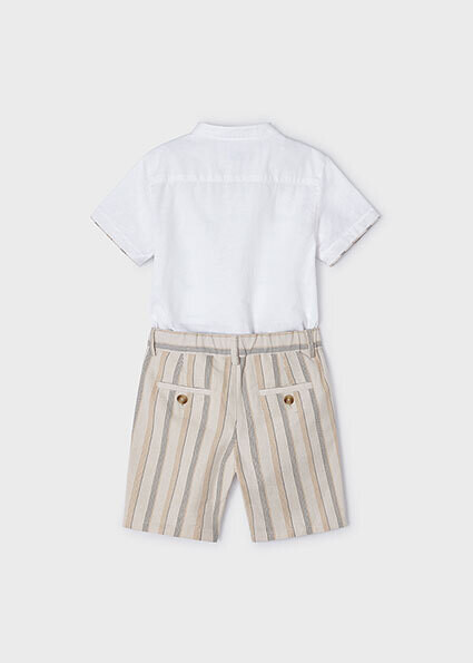 Mayoral 3283 Boy's Short Sleeve Linen Shirt & Shorts Set 2PC