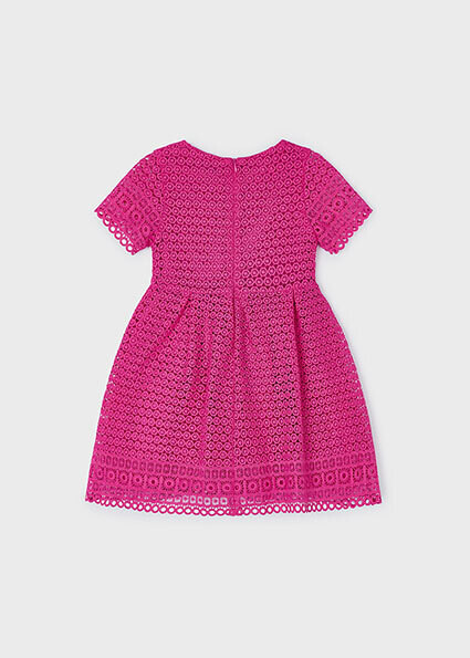 Mayoral 3918 Girl's Short Sleeve Embroidered Eyelet Dress