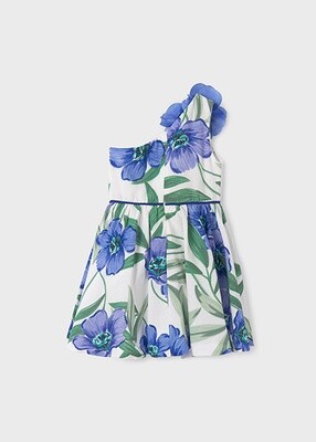 Abel & Lula 5053 Girl's One Shoulder Linen Dress/