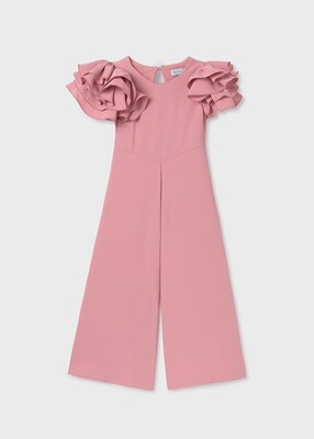 Abel & Lula 5261 Girl's Ruffle Slv Fluid Crepe Jumpsuit/ MALVA 4