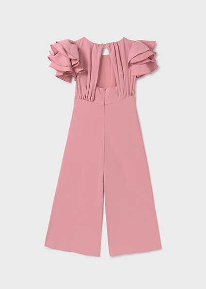 Abel & Lula 5261 Girl's Ruffle Sleeve Fluid Crepe Jumpsuit – Malva 4