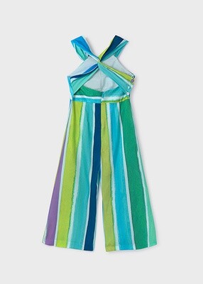 Abel & Lula 5270 Girl's SL Multicoloured Satin Jumpsuit/