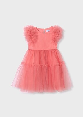 Abel & Lula 5047 Girl's Ruffle Sleeve Tulle Dress