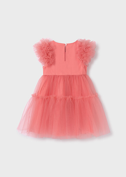 Abel & Lula 5047 Girl's Ruffle Sleeve Tulle Dress