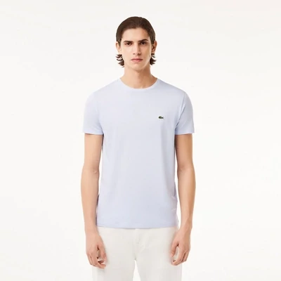 Lacoste TH6709 52 J2G Men’s Short Sleeve Regular Fit Round Neck T-Shirt/ LIGHT BLUE (PHOENIX)