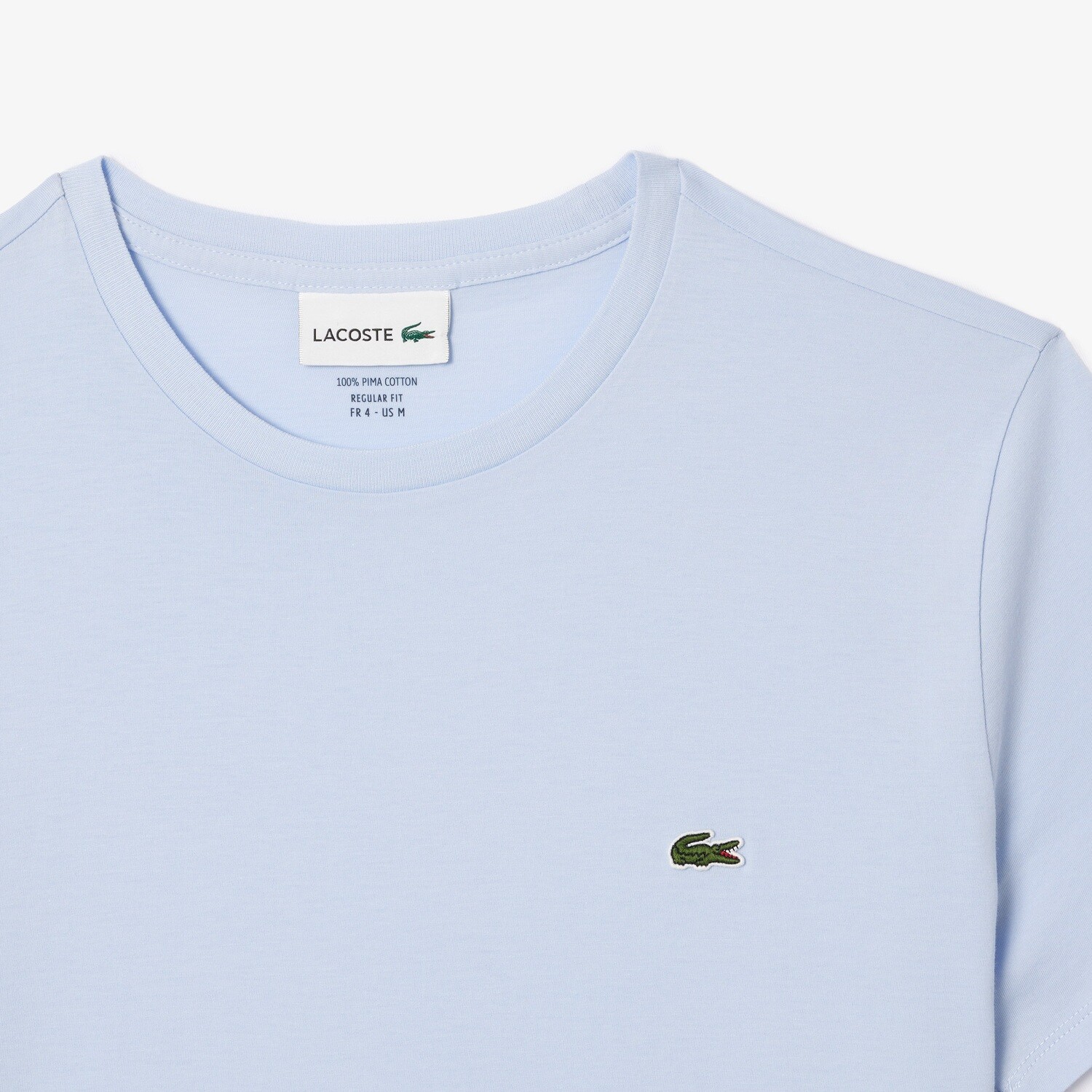 Lacoste TH6709 52 J2G Men’s Short Sleeve Regular Fit Round Neck T-Shirt/ LIGHT BLUE (PHOENIX)