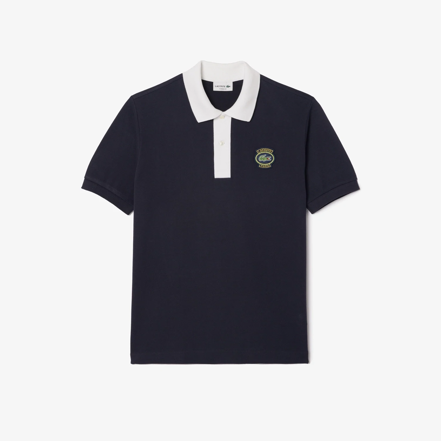 Lacoste PH7369 51 EL5 men’s short sleeved polo navy blue and white Paris logo