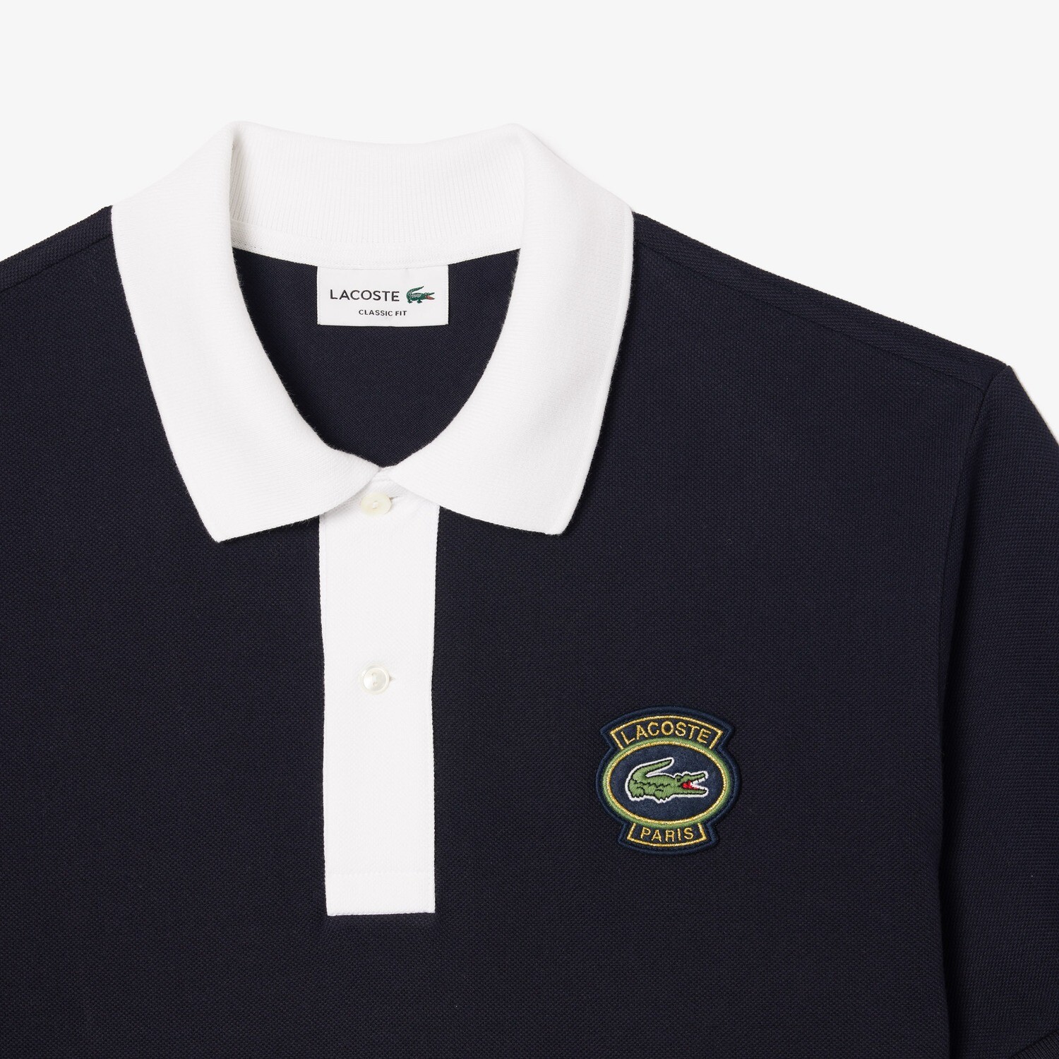 Lacoste PH7369 51 EL5 men’s short sleeved polo navy blue and white Paris logo