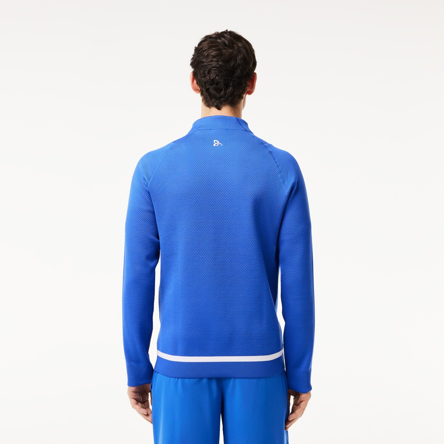 Lacoste SH7541 52 IXW men’s zip up jacket novakdjokic collection blue and textured