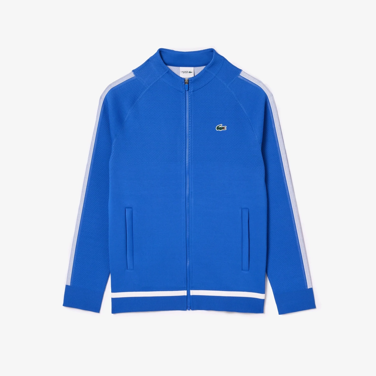 Lacoste SH7541 52 IXW men’s zip up jacket novakdjokic collection blue and textured