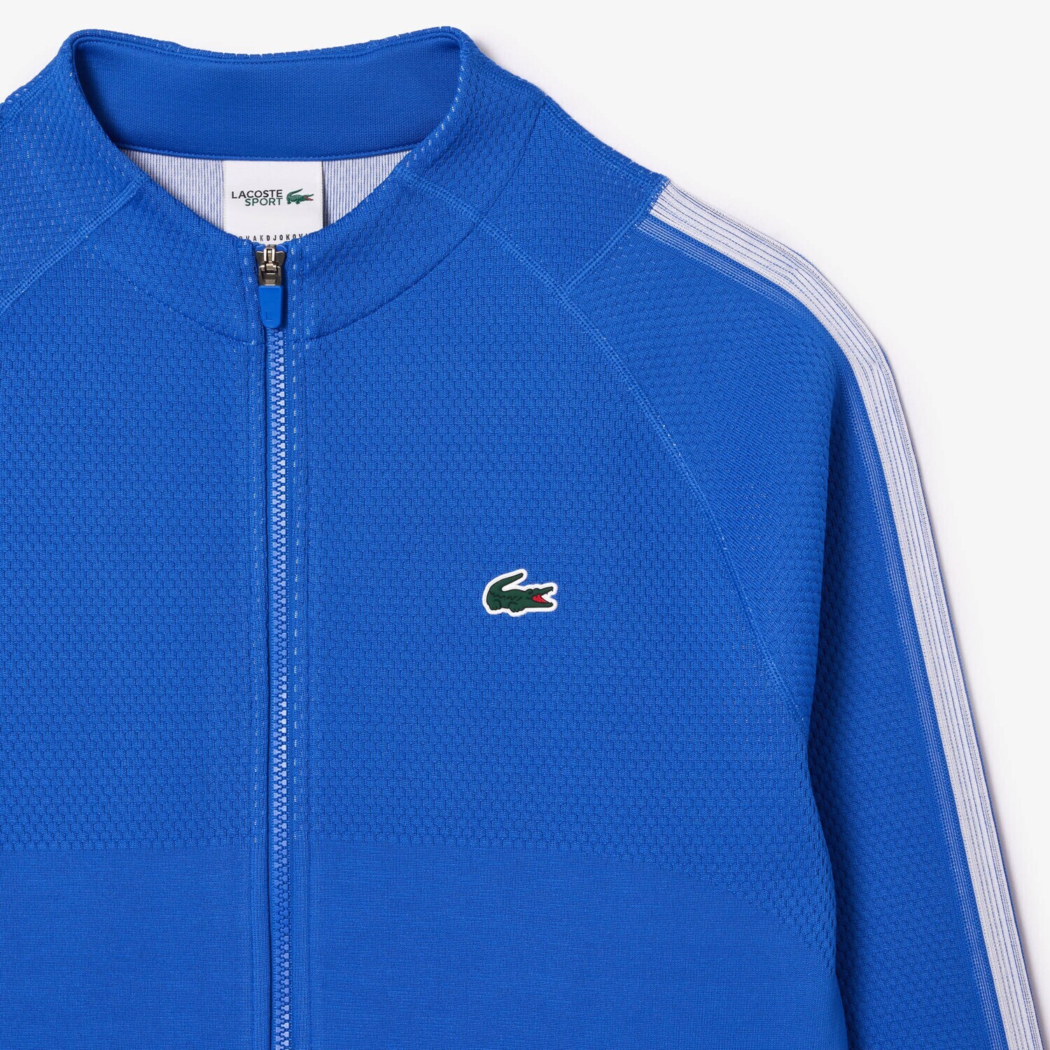 Lacoste SH7541 52 IXW men’s zip up jacket novakdjokic collection blue and textured