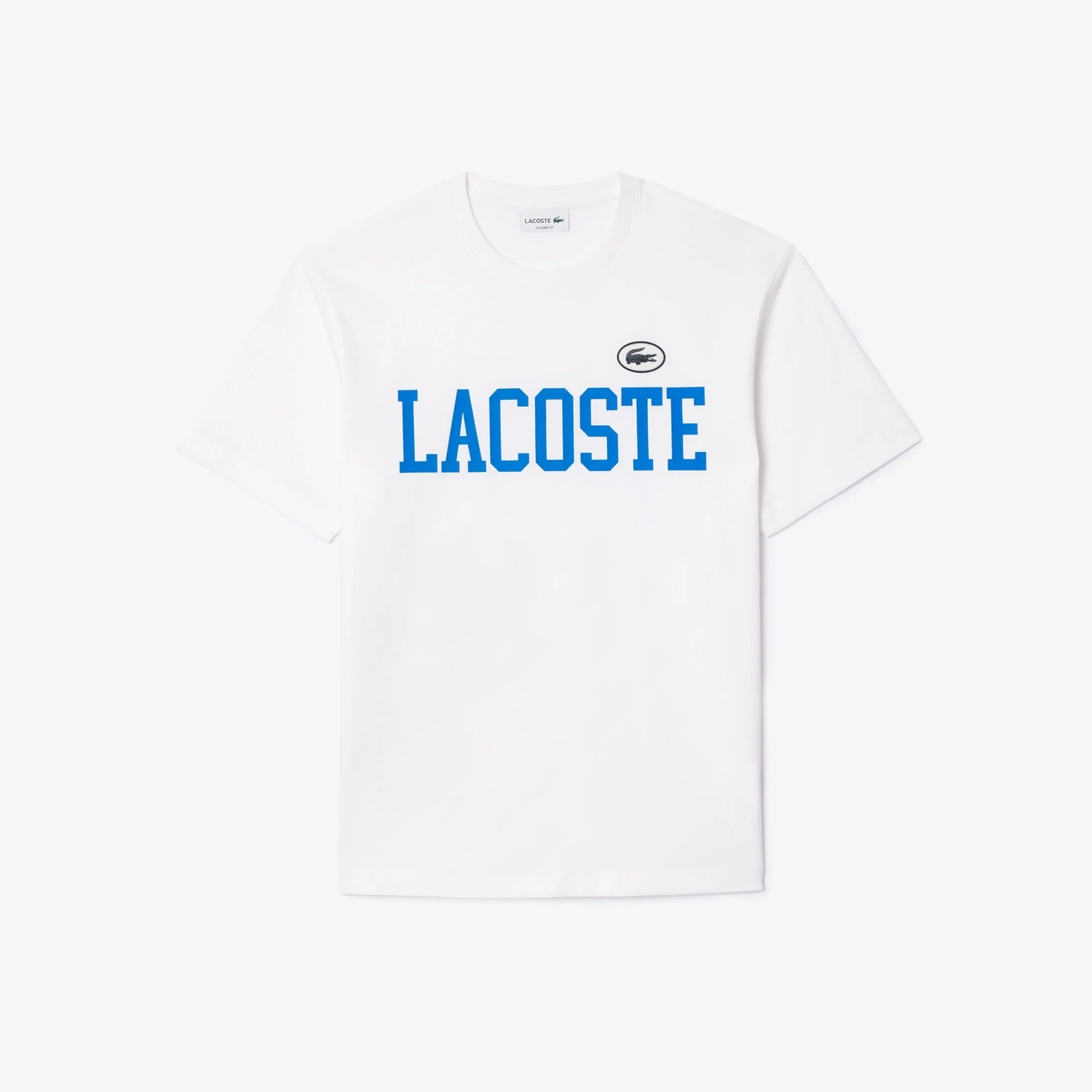 Lacoste TH7411 52 001 Men’s SS Large Logo T-Shirt /WHITE/ BLUE Lacoste TH7411 52 001 Men’s SS Large Logo T-Shirt /WHITE/ BLUE