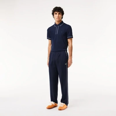 Lacoste XH1412 52 166 Navy Joggers For Men with white line across