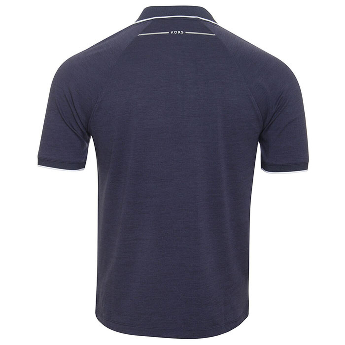 Michael Kors CF351L99NX men's short sleeved polo with faux zipper NAVY