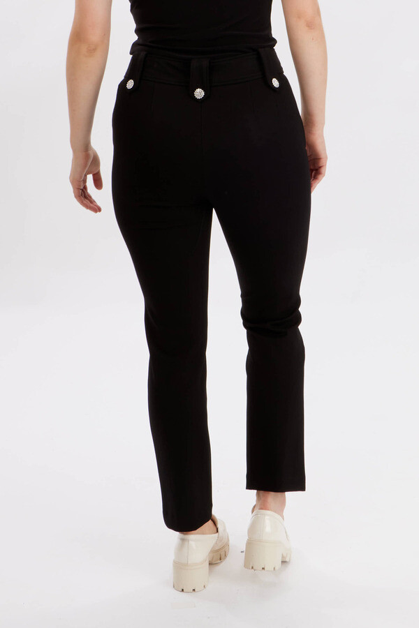 Frank Lyman 234112U Women's Button Detail Pants – Black