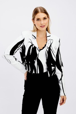 Frank Lyman 246405 Women's Knit Bolero – Off White- Black