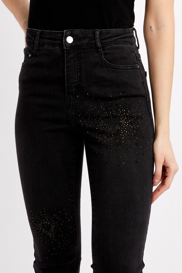 Frank Lyman 234127U Women’s Embellished Detail Pants – Black- Copper