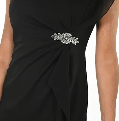 Frank Lyman 234229 Women's Cap Sleeve Gem Detail Dress – Black