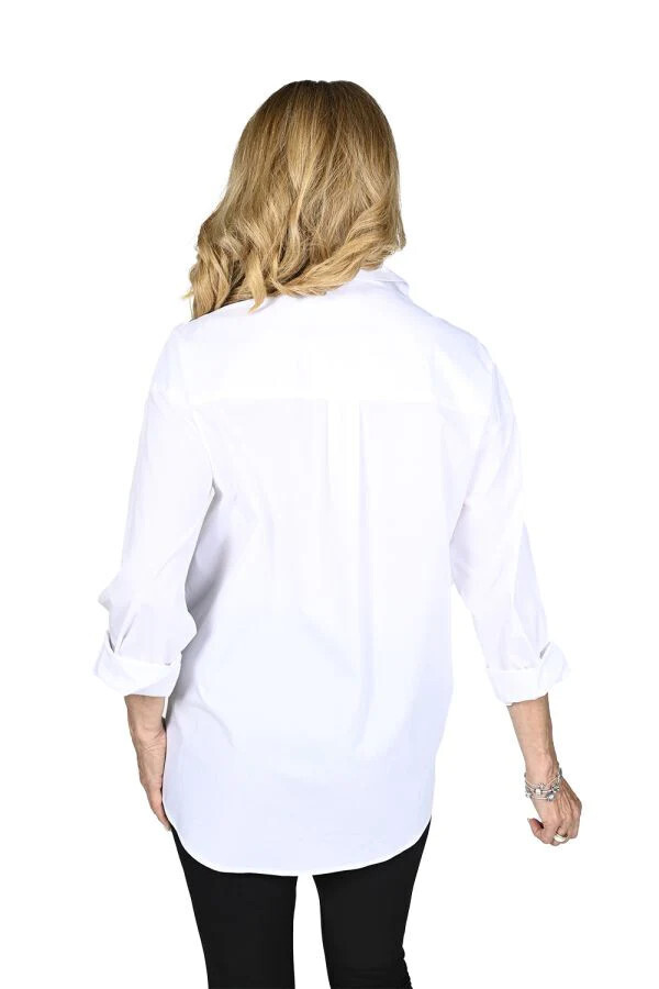 Frank Lyman 236695U Women's Long Sleeve Stripes Blouse – White- Black