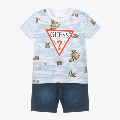 Guess I4GG01K8HM3 Baby Boy’s Short Sleeve T-Shirt + Knit Denim Pant