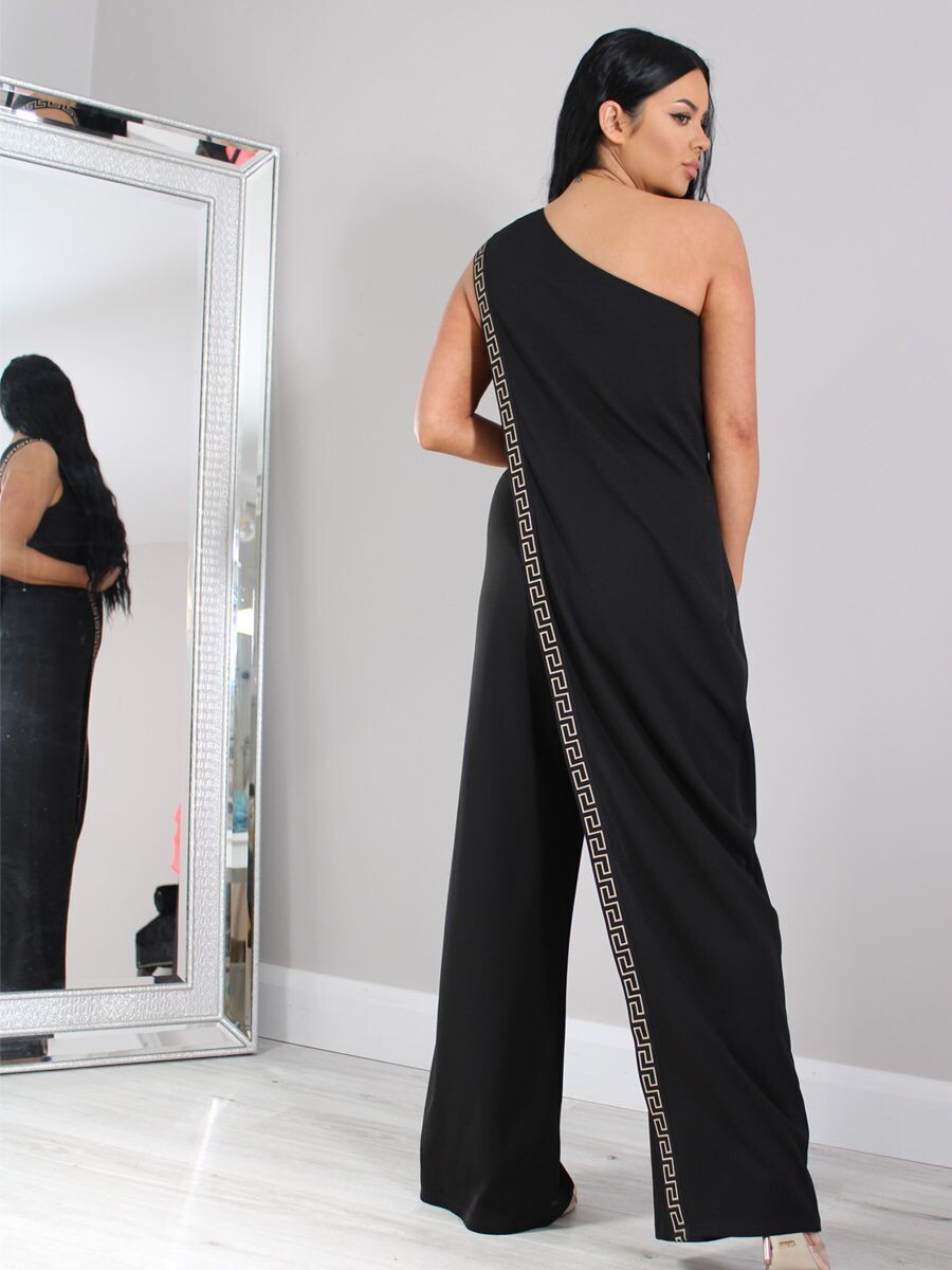 Frank Lyman 238118 Women's One-Shoulder Jumpsuit – Black