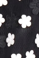 Frank Lyman 222302 Women’s SL Floral Embossed Cape Top – Black- White