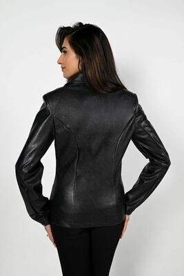 Frank Lyman 223397 Women's LS Vegan Leather Jacket/ BLACK