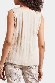 Tribal 1784O-3922-3042 Women's Picot Edge Trim Tank Top – French Oak