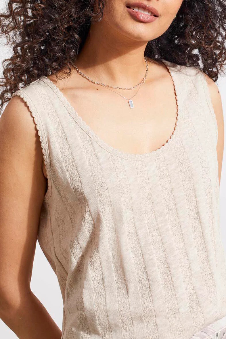 Tribal 1784O-3922-3042 Women's Picot Edge Trim Tank Top – French Oak