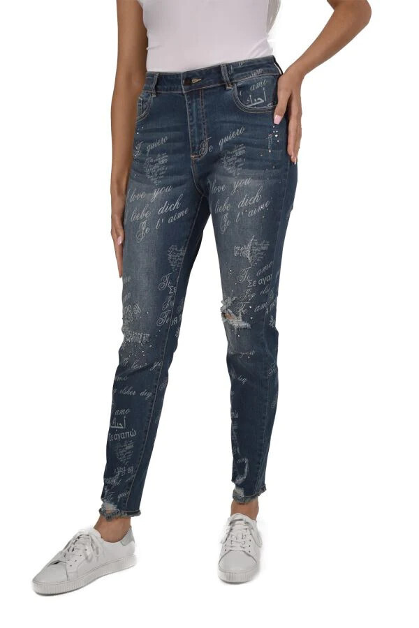 Frank Lyman 226101U Women’s Skinny Jeans w/ Script – Blue
