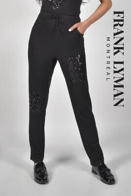 Frank Lyman 214622 Women's Sequin Patch Pants – Black