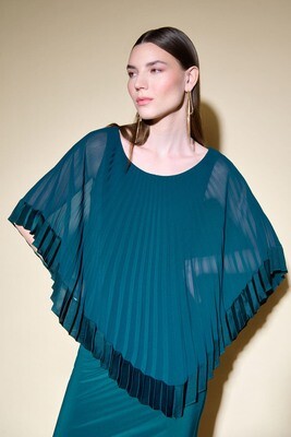 Joseph Ribkoff 234705 Women's Chiffon Pleated Overlay Dress – Alpine Green