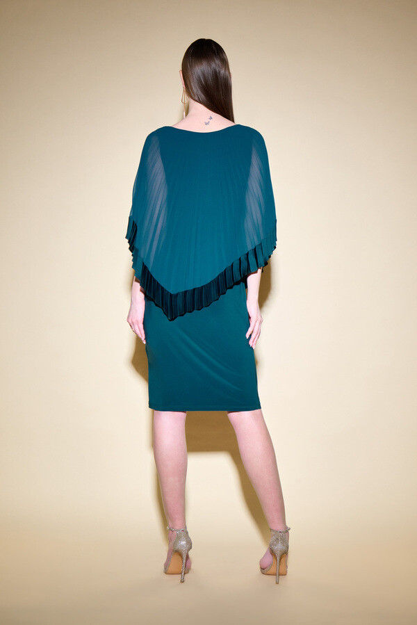 Joseph Ribkoff 234705 Women's Chiffon Pleated Overlay Dress – Alpine Green