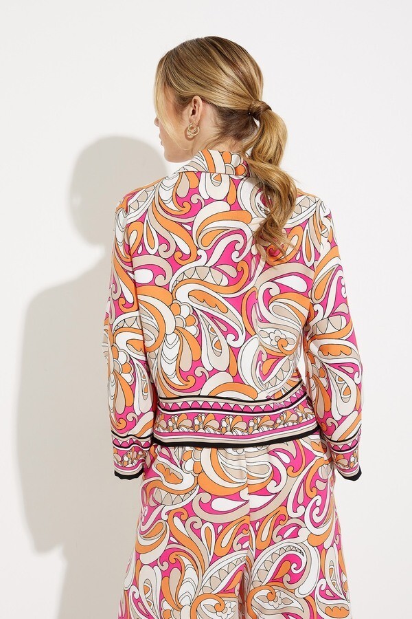 Joseph Ribkoff 232043 Women's Long Sleeve Printed Tie-Front Blouse – Vanilla- Multi