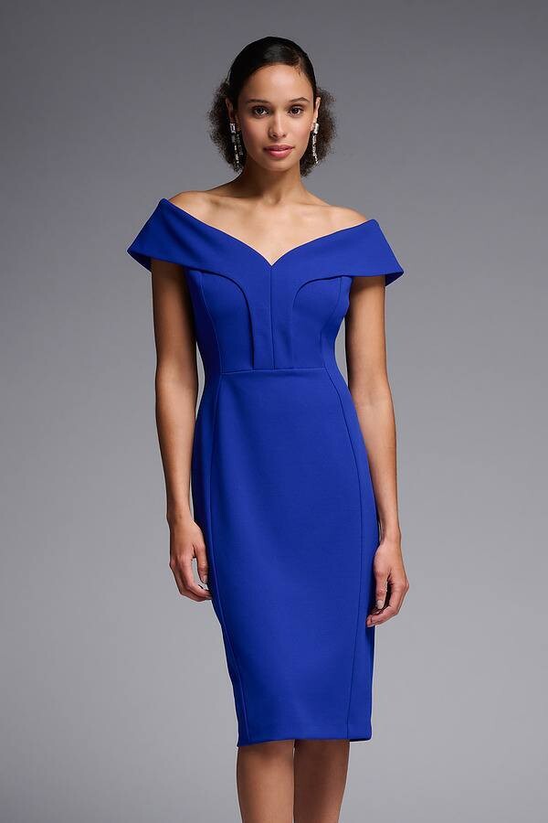 Joseph Ribkoff 231756 Women's Off-Shoulder Shift Dress – Royal Sapphire
