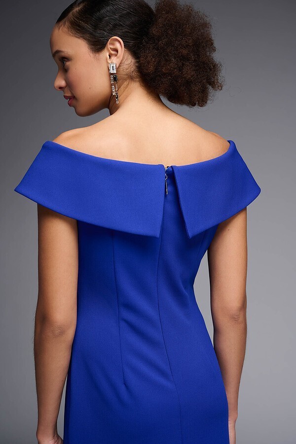 Joseph Ribkoff 231756 Women's Off-Shoulder Shift Dress – Royal Sapphire