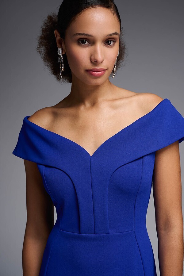 Joseph Ribkoff 231756 Women's Off-Shoulder Shift Dress – Royal Sapphire