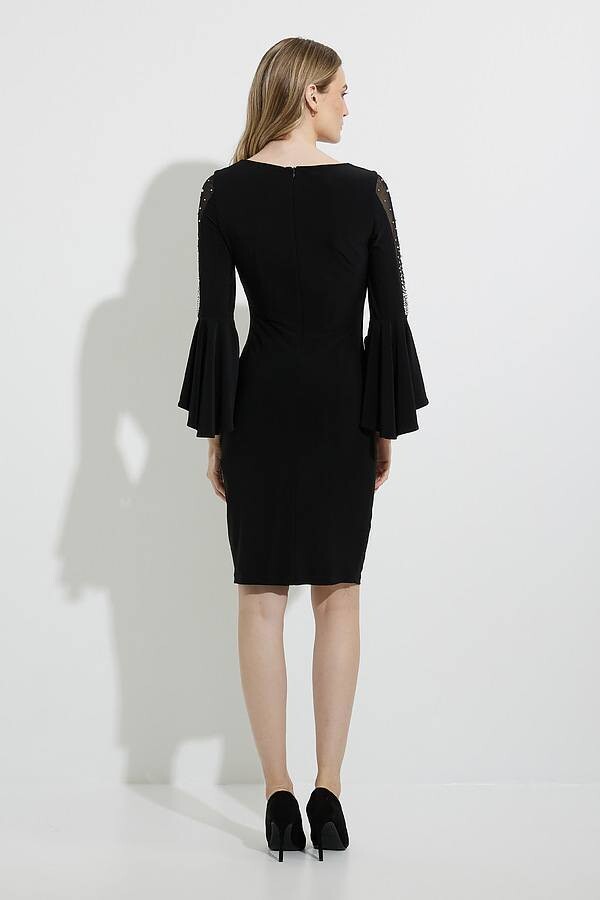 Joseph Ribkoff 224005 Women’s 3/4 Sheer & Ruffle Sleeve Dress – Black
