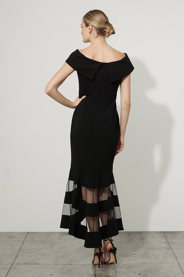 Joseph Ribkoff 223743 Women's Drop Shoulder Dual Fabric Dress – Black