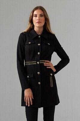 Joseph Ribkoff 203618 Women's Long Sleeve Military Style Jacket – Black- Gold