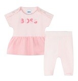 Hugo Boss J50826 Girl's SS Logo Dress & Leggings Set 2PC/ PINK