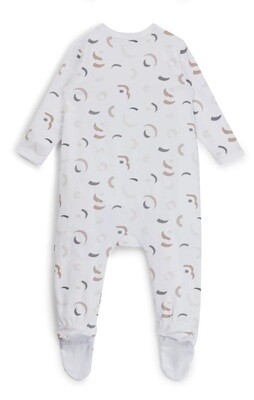 Hugo Boss J50791 Baby Boy's LS Footed Onesie & Hat Set 2PC/ WHITE- BROWN