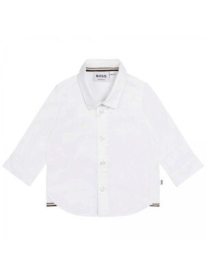 Hugo Boss J50586 Boy's Long Sleeve Dress Shirt – White