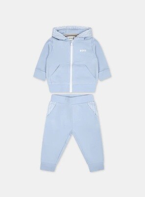 Hugo Boss J50629 Boy's Long Sleeve Hoodie & Joggers Set 2PC – Pale Blue