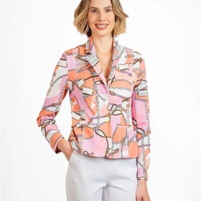 ByLyse SS4533-351 Women's Long Sleeve Printed Jacket – Cantaloup