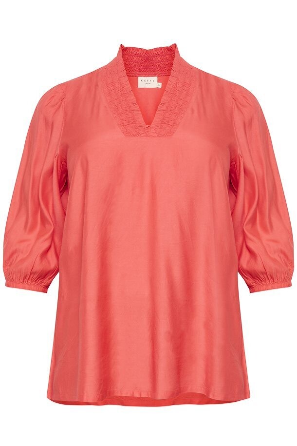 Kaffe Curve 10582167 Women's 3/4 Sleeve Dania Blouse – Cayenne