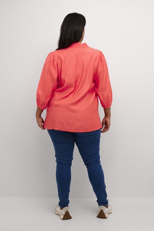 Kaffe Curve 10582167 Women's 3/4 Sleeve Dania Blouse – Cayenne